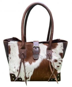 Klassy Cowgirl Brown &amp; White Hair on Cowhide Shoulder Bag